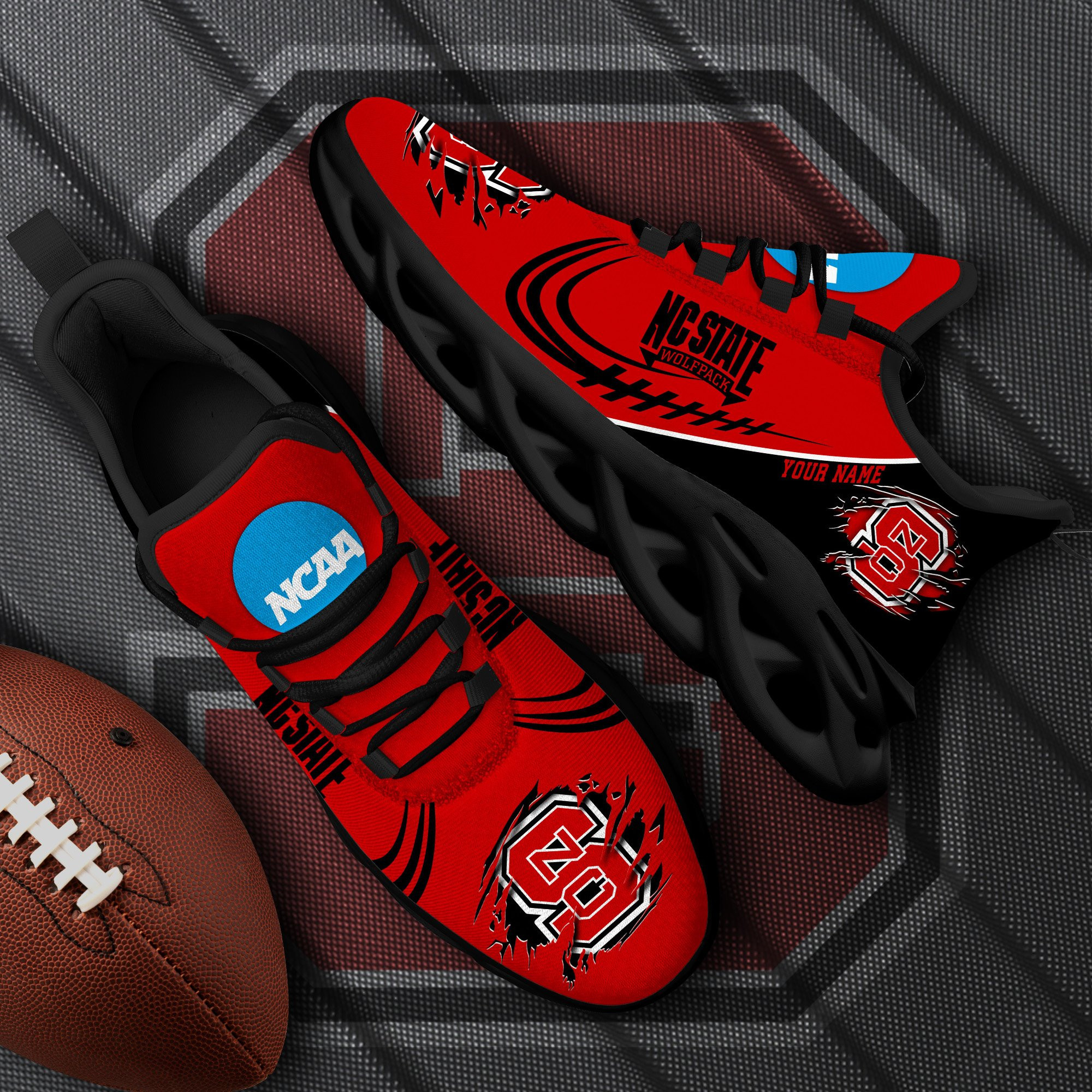 Nc State Wolfpack Black Max Soul Shoes 2026 Versions Custom Name 016