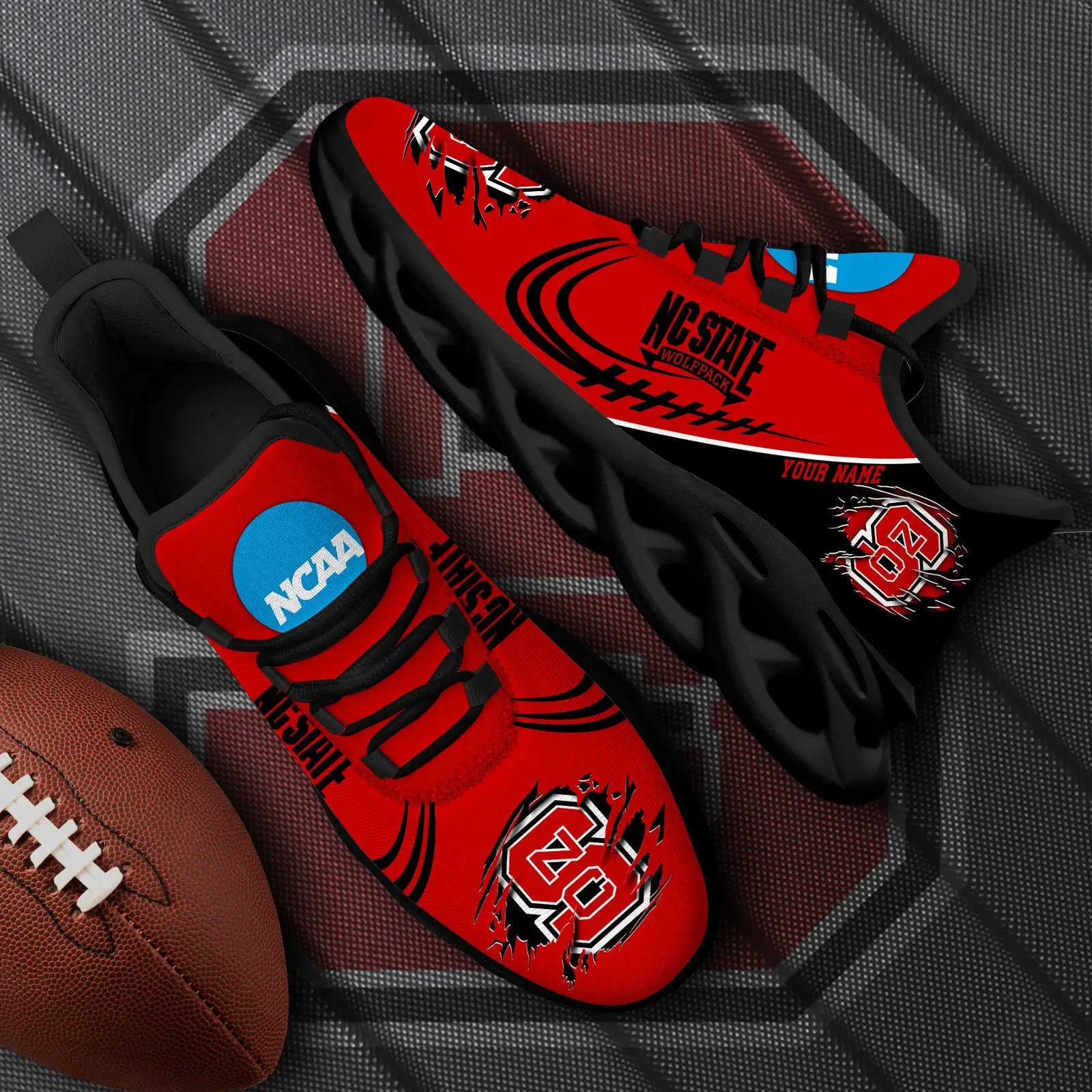 Nc State Wolfpack Black Max Soul Shoes 2026 Versions Custom Name 016