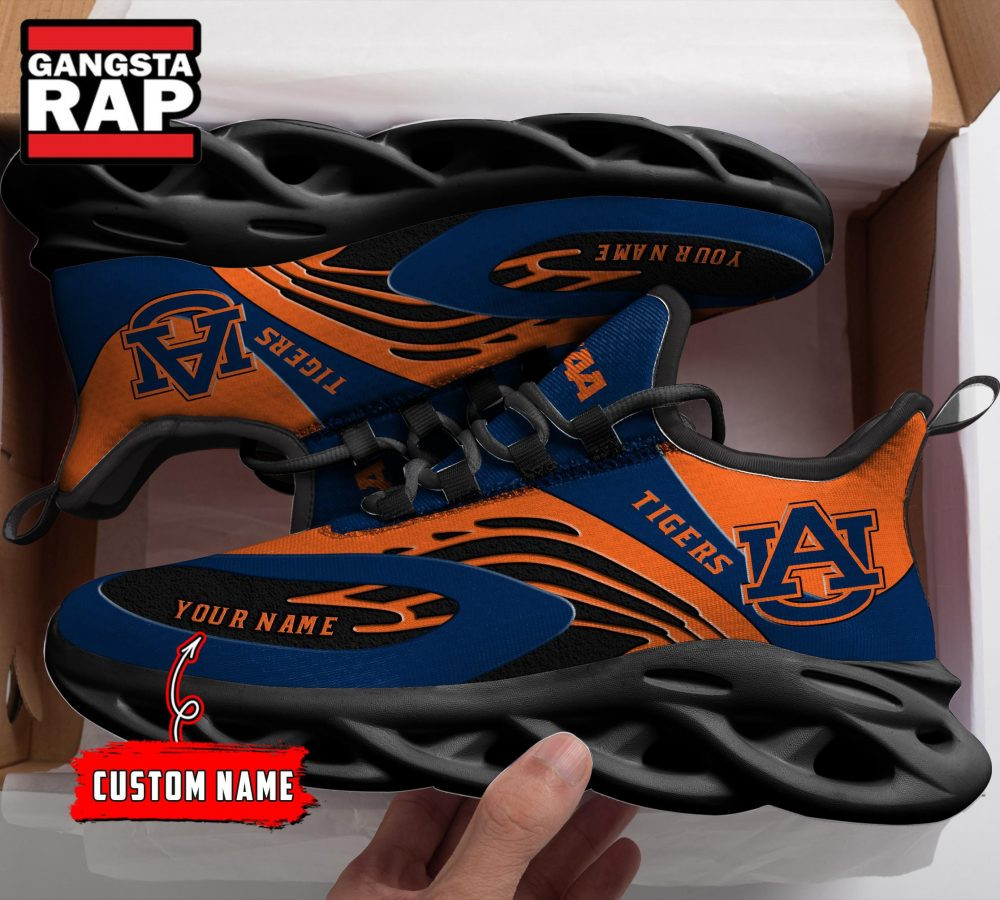 NCAA Auburn Tigers Sport Logo Team Custom Name Air Max Shoes Air Cushion Sneakers