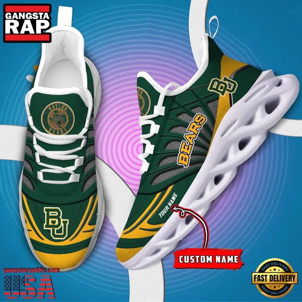 NCAA Baylor Bears Custom Name Air Max Shoes Air Cushion Sneakers NCAA Baylor Bears Custom Name Air Max Shoes Air Cushion Sneakers - Image 1