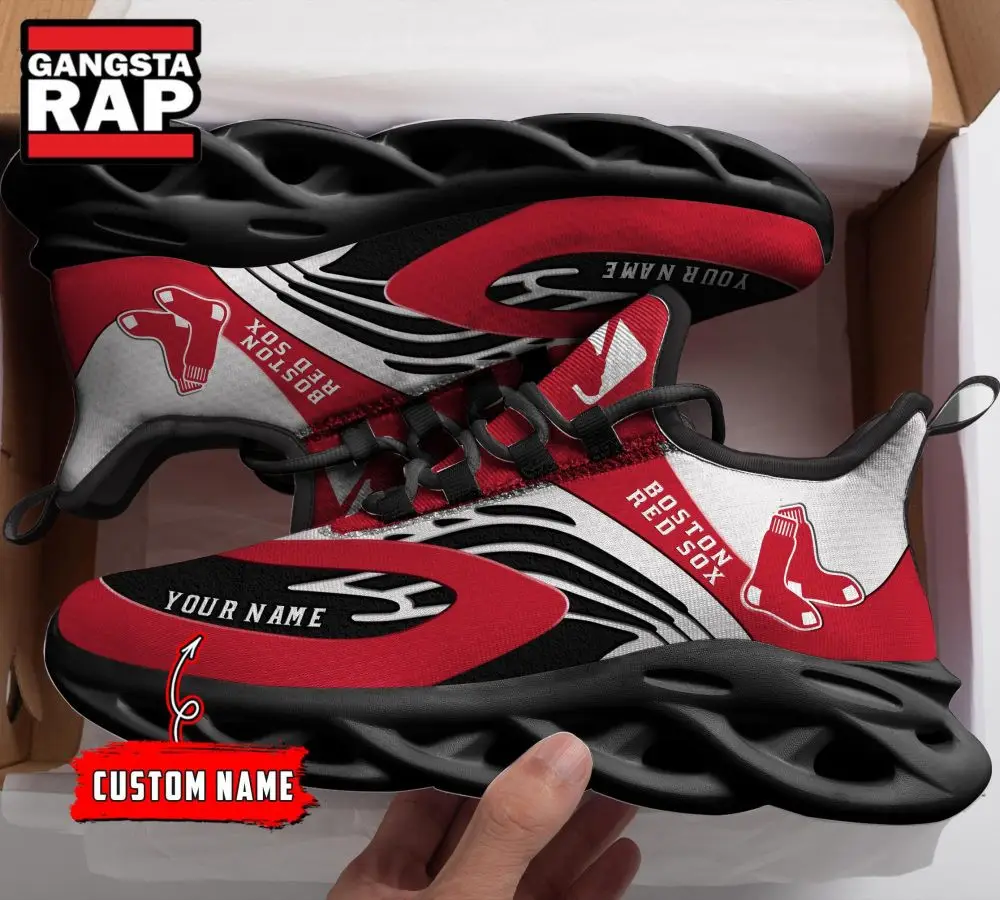 NCAA Boston Red Sox Sport Logo Team Custom Name Air Max Shoes Air Cushion Sneakers