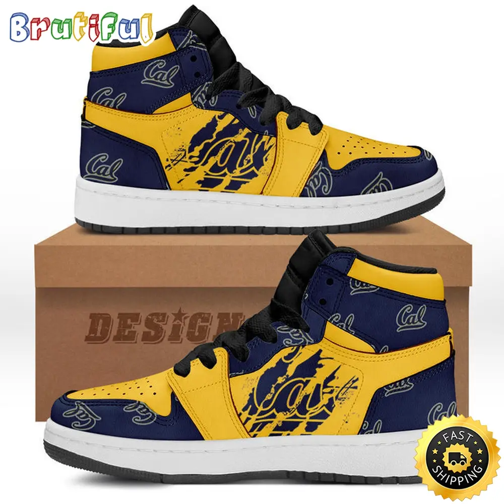 NCAA California Golden Bears Blue Air Jordan 1 High Sneakers Legendary Air Jordan Footwear NCAA California Golden Bears Blue Air Jordan 1 High Sneakers Legendary Air Jordan Footwear - Image 1