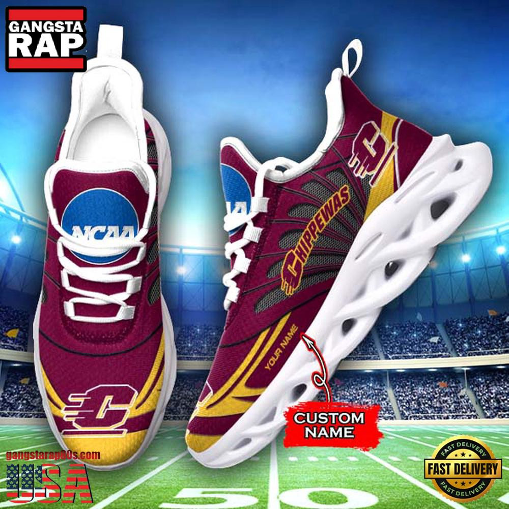 NCAA Central Michigan Chippewas Custom Name Air Max Shoes Air Cushion Sneakerss