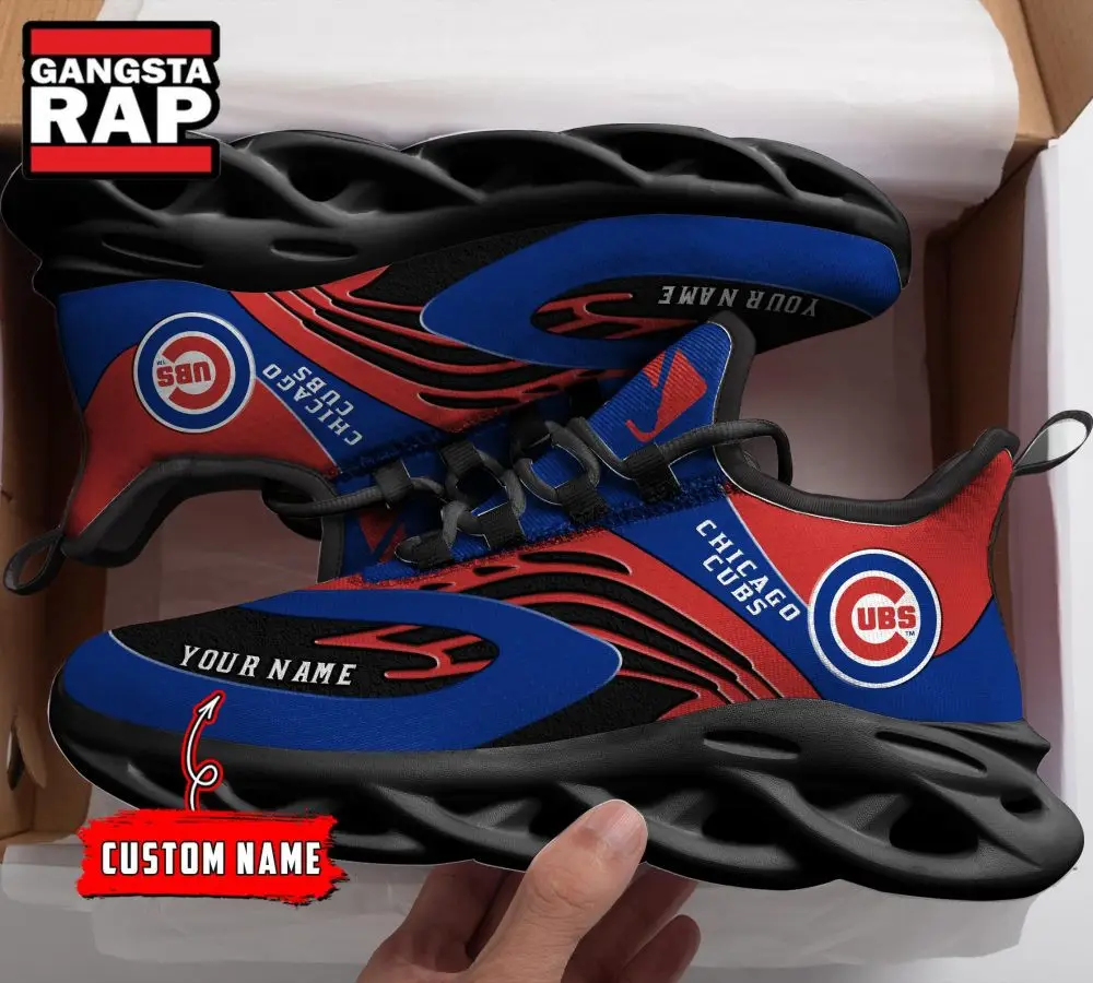 NCAA Chicago Cubs Sport Logo Team Custom Name Air Max Shoes Air Cushion Sneakers