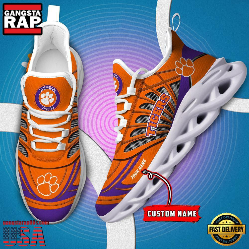 NCAA Clemson Tigers Custom Name Air Max Shoes Air Cushion Sneakerss