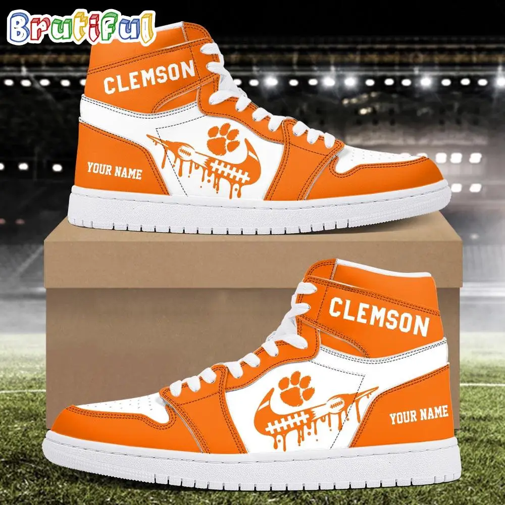 NCAA Clemson Tigers Sport Team Personalized Air Jordan 1 Hightop Shoes
