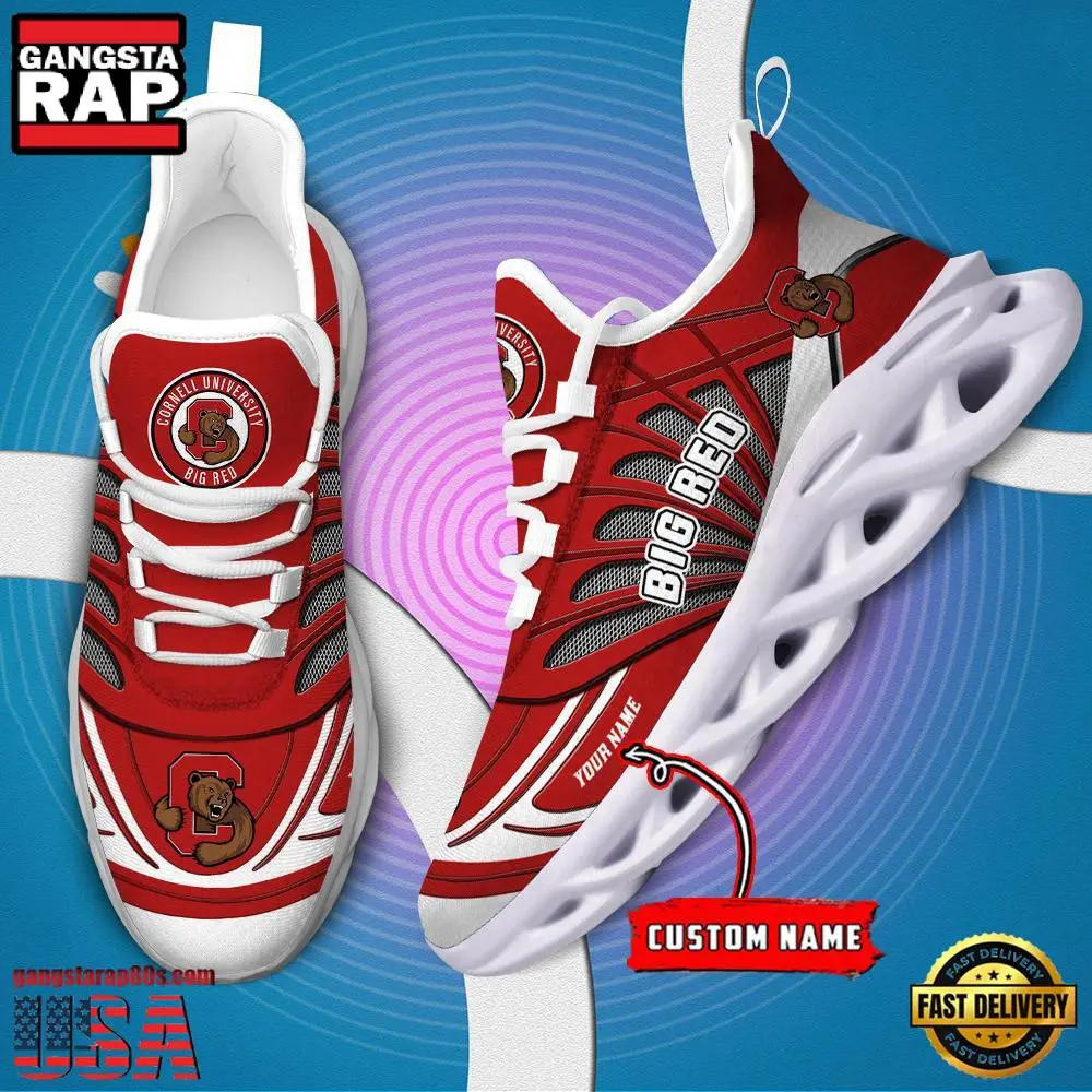 NCAA Cornell Big Red Custom Name Air Max Shoes Air Cushion Sneakers