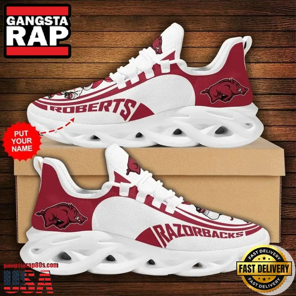 NCAA Custom Name Arkansas Razorbacks Sneaker Unique Air Max Shoes Air Cushion Sneakers NCAA Custom Name Arkansas Razorbacks Sneaker Unique Air Max Shoes Air Cushion Sneakers - Image 1