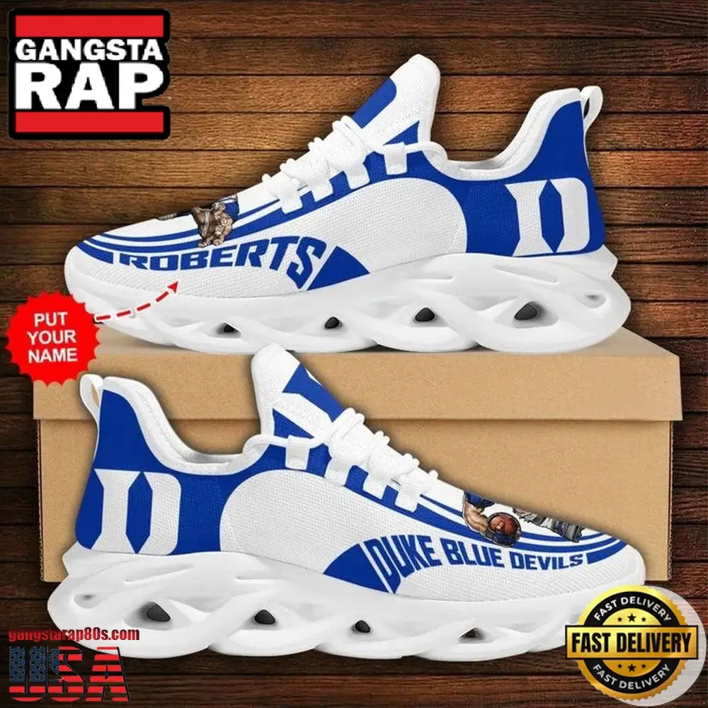 NCAA Custom Name Duke Blue Devils Sneaker Unique Air Max Shoes Air Cushion Sneakers NCAA Custom Name Duke Blue Devils Sneaker Unique Air Max Shoes Air Cushion Sneakers - Image 1