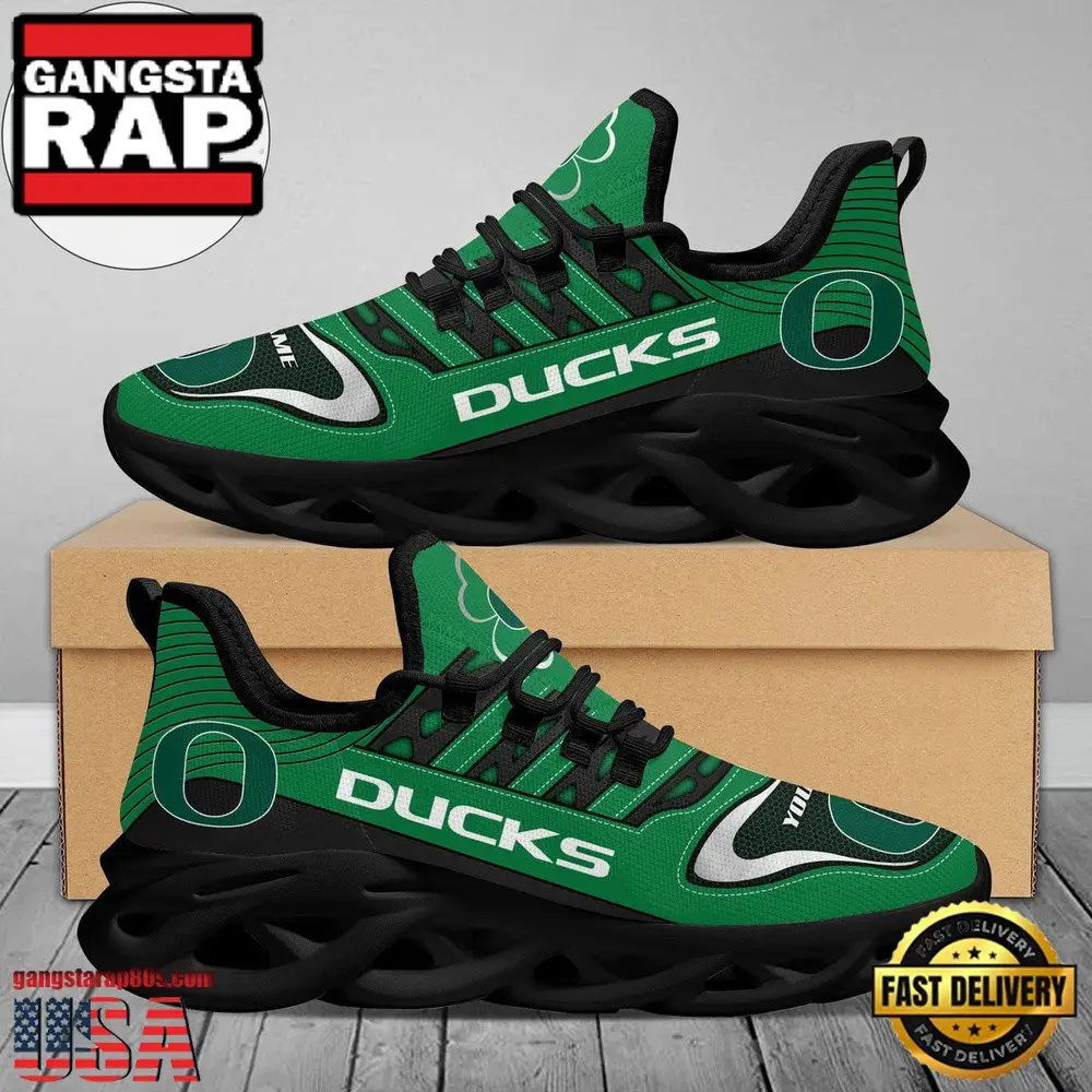 NCAA Custom Name Oregon Ducks Saint Patrick'S Day Unique Air Max Shoes Air Cushion Sneakers NCAA Custom Name Oregon Ducks Saint Patrick'S Day Unique Air Max Shoes Air Cushion Sneakers - Image 1