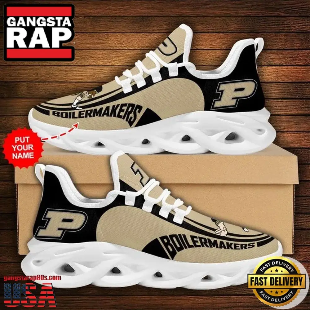 NCAA Custom Name Purdue Boilermakers Sneaker Unique Air Max Shoes Air Cushion Sneakers NCAA Custom Name Purdue Boilermakers Sneaker Unique Air Max Shoes Air Cushion Sneakers - Image 1