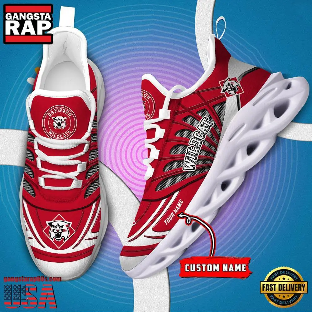 NCAA Davidson Wildcats Custom Name Air Max Shoes Air Cushion Sneakers