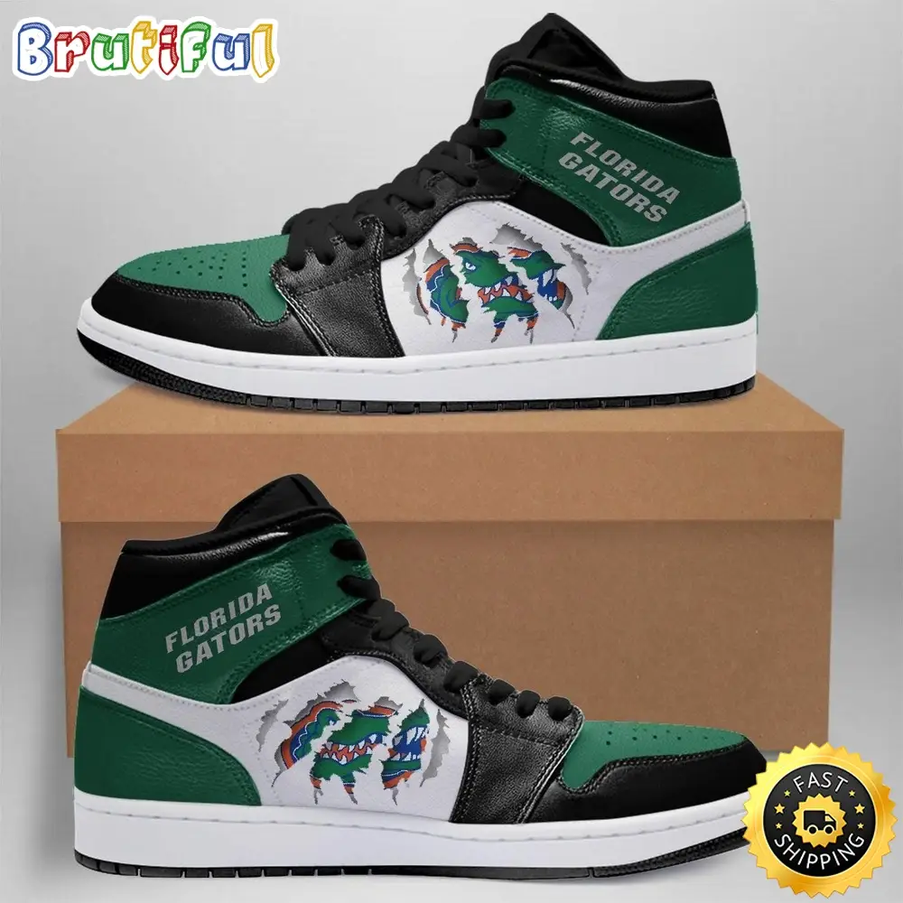 NCAA Florida Gators Green Black Air Jordan 1 High Sneakers Legendary Air Jordan Footwear NCAA Florida Gators Green Black Air Jordan 1 High Sneakers Legendary Air Jordan Footwear - Image 1