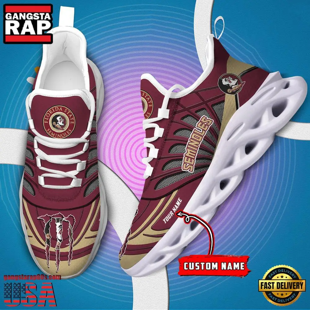 NCAA Florida State Seminoles Custom Name Air Max Shoes Air Cushion Sneakers NCAA Florida State Seminoles Custom Name Air Max Shoes Air Cushion Sneakers - Image 1