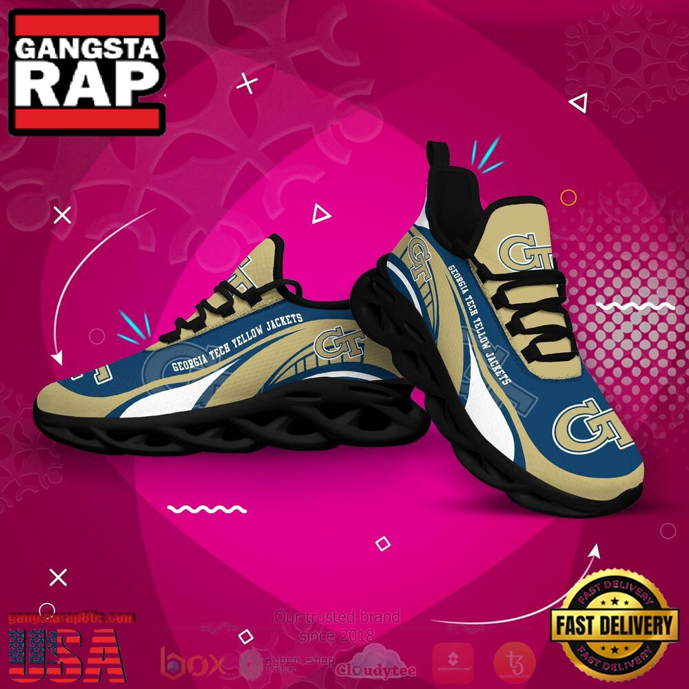 NCAA Georgia Tech Yellow Jackets Football Clunky Unique Air Max Shoes Air Cushion Sneakers