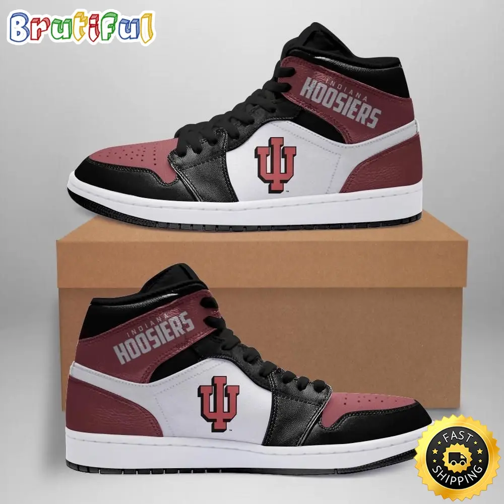 NCAA Indiana Hoosiers Black Crimson Air Jordan 1 High Sneakers