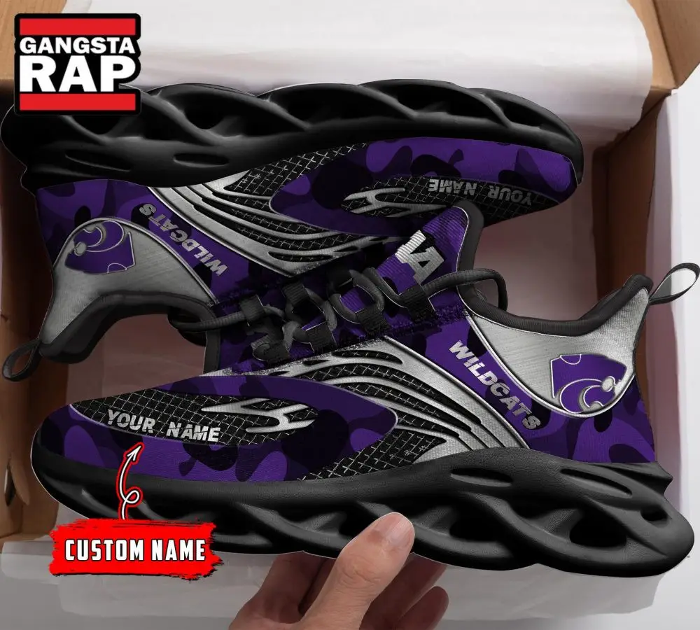 NCAA Kansas State Wildcats Sport Logo Team Custom Name Air Max Shoes Air Cushion Sneakers NCAA Kansas State Wildcats Sport Logo Team Custom Name Air Max Shoes Air Cushion Sneakers - Image 1