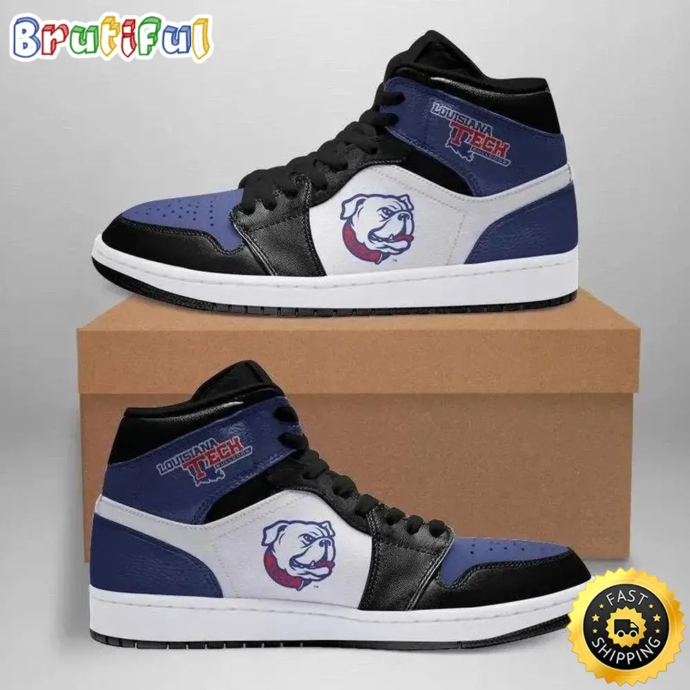 NCAA Louisiana Tech Bulldogs Air Jordan 1 High Sneakers NCAA Louisiana Tech Bulldogs Air Jordan 1 High Sneakers - Image 1