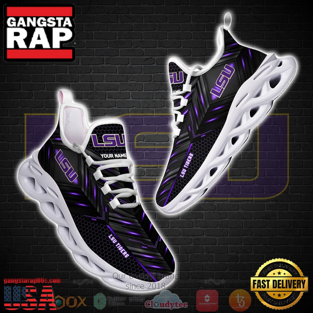 NCAA Lsu Tigers Custom Name Clunky Unique Air Max Shoes Air Cushion Sneakers NCAA Lsu Tigers Custom Name Clunky Unique Air Max Shoes Air Cushion Sneakers - Image 1