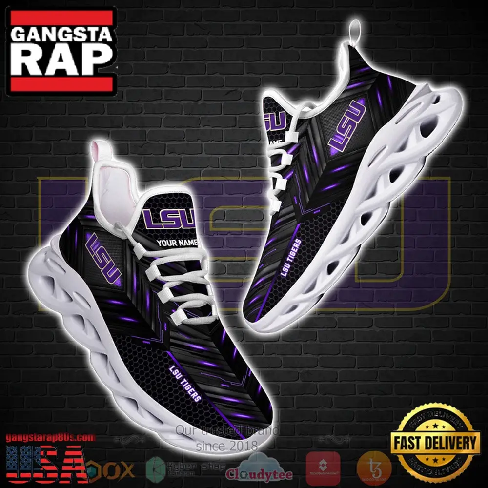 NCAA Lsu Tigers Custom Name Clunky Unique Air Max Shoes Air Cushion Sneakers NCAA Lsu Tigers Custom Name Clunky Unique Air Max Shoes Air Cushion Sneakers - Image 1