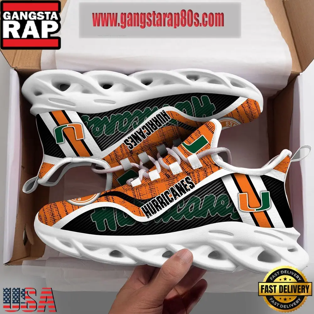 NCAA Miami Hurricanes Air Max Shoes Air Cushion Sneakers NCAA Miami Hurricanes Air Max Shoes Air Cushion Sneakers - Image 1