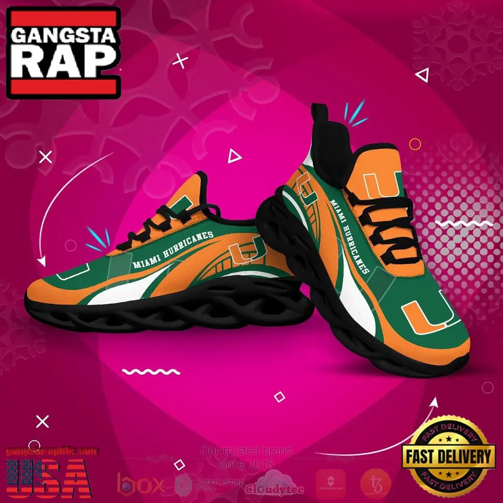 NCAA Miami Hurricanes Football Clunky Unique Air Max Shoes Air Cushion Sneakers