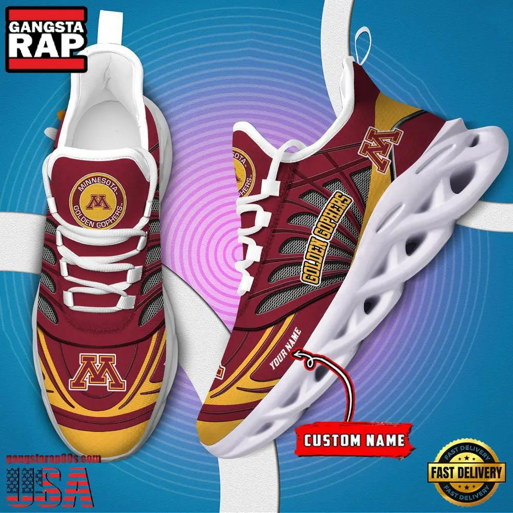 NCAA Minnesota Golden Gophers Custom Name Air Max Shoes Air Cushion Sneakers
