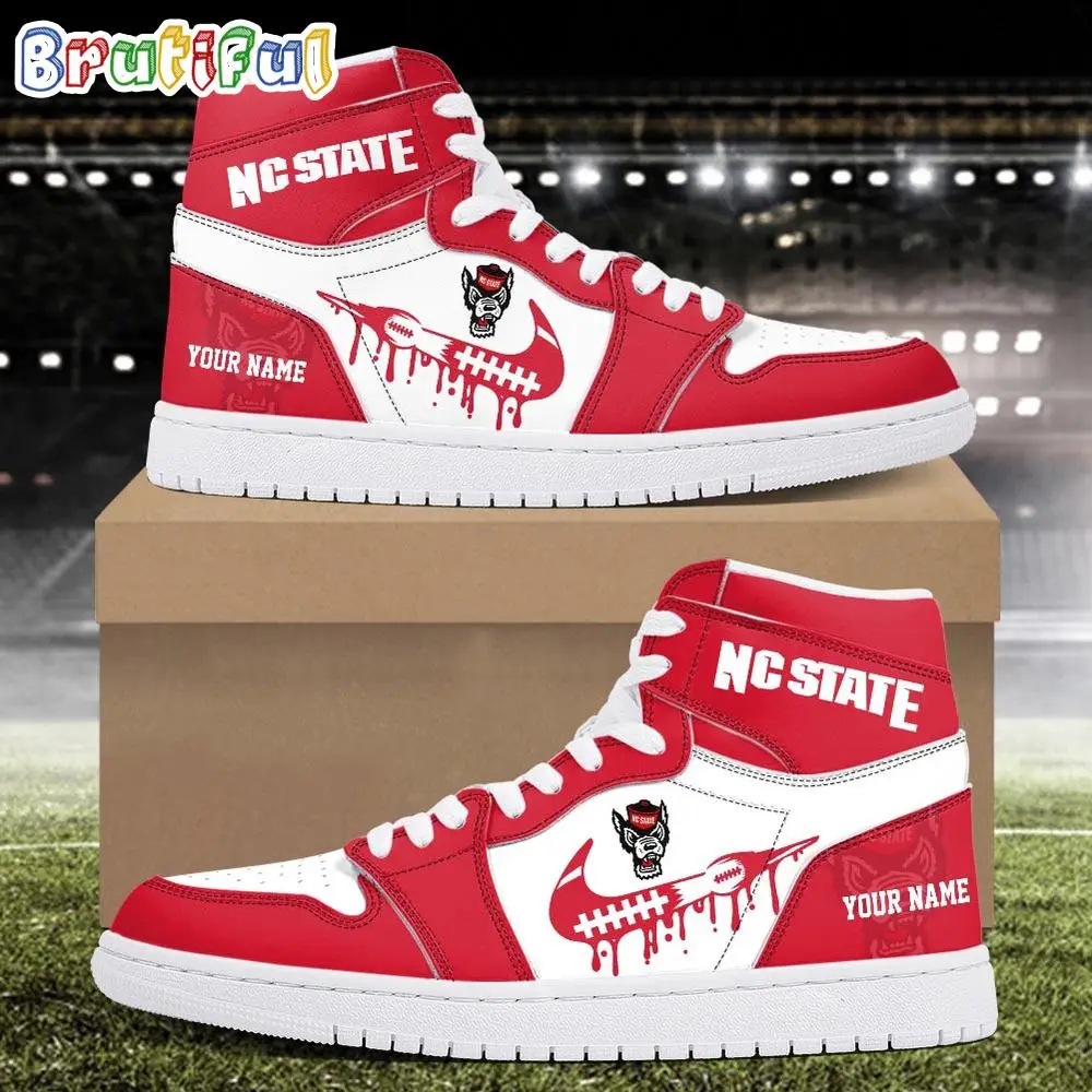 NCAA NC State Wolfpack Sport Team Personalized Air Jordan 1 Hightop Shoes NCAA NC State Wolfpack Sport Team Personalized Air Jordan 1 Hightop Shoes - Image 1