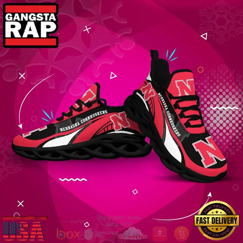 NCAA Nebraska Cornhuskers Football Clunky Unique Air Max Shoes Air Cushion Sneakers NCAA Nebraska Cornhuskers Football Clunky Unique Air Max Shoes Air Cushion Sneakers - Image 1