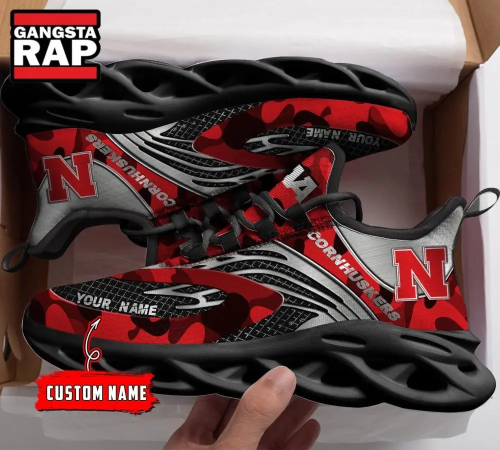 NCAA Nebraska Cornhuskers Sport Logo Team Custom Name Air Max Shoes Air Cushion Sneakers