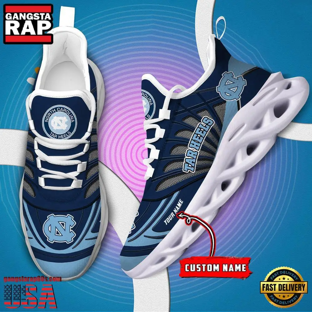 NCAA North Carolina Tar Heels Custom Name Air Max Shoes Air Cushion Sneakers