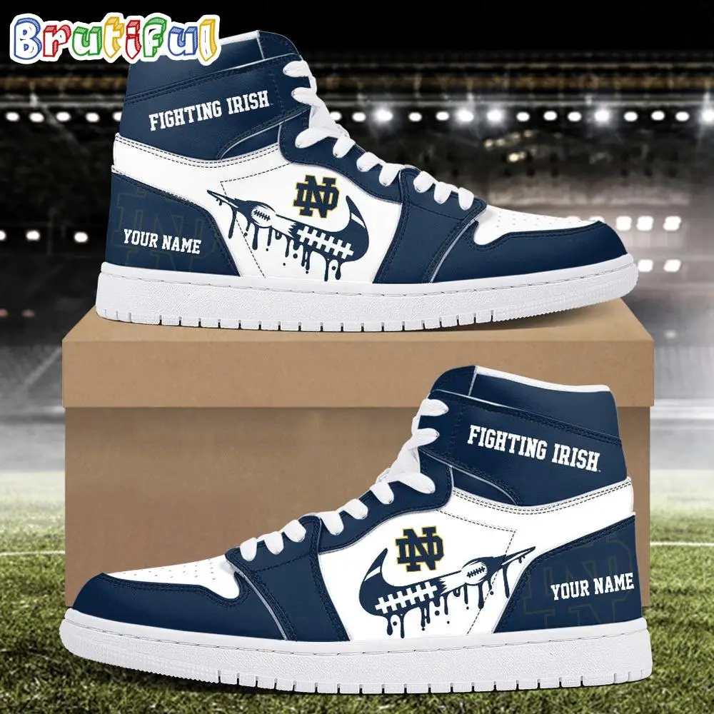 NCAA Notre Dame Fighting Irish Sport Team Personalized Air Jordan 1 Hightop Shoes