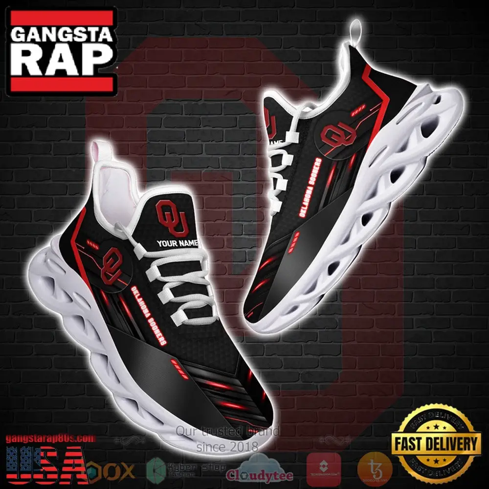 NCAA Oklahoma Sooners Custom Name Clunky Unique Air Max Shoes Air Cushion Sneakers NCAA Oklahoma Sooners Custom Name Clunky Unique Air Max Shoes Air Cushion Sneakers - Image 1