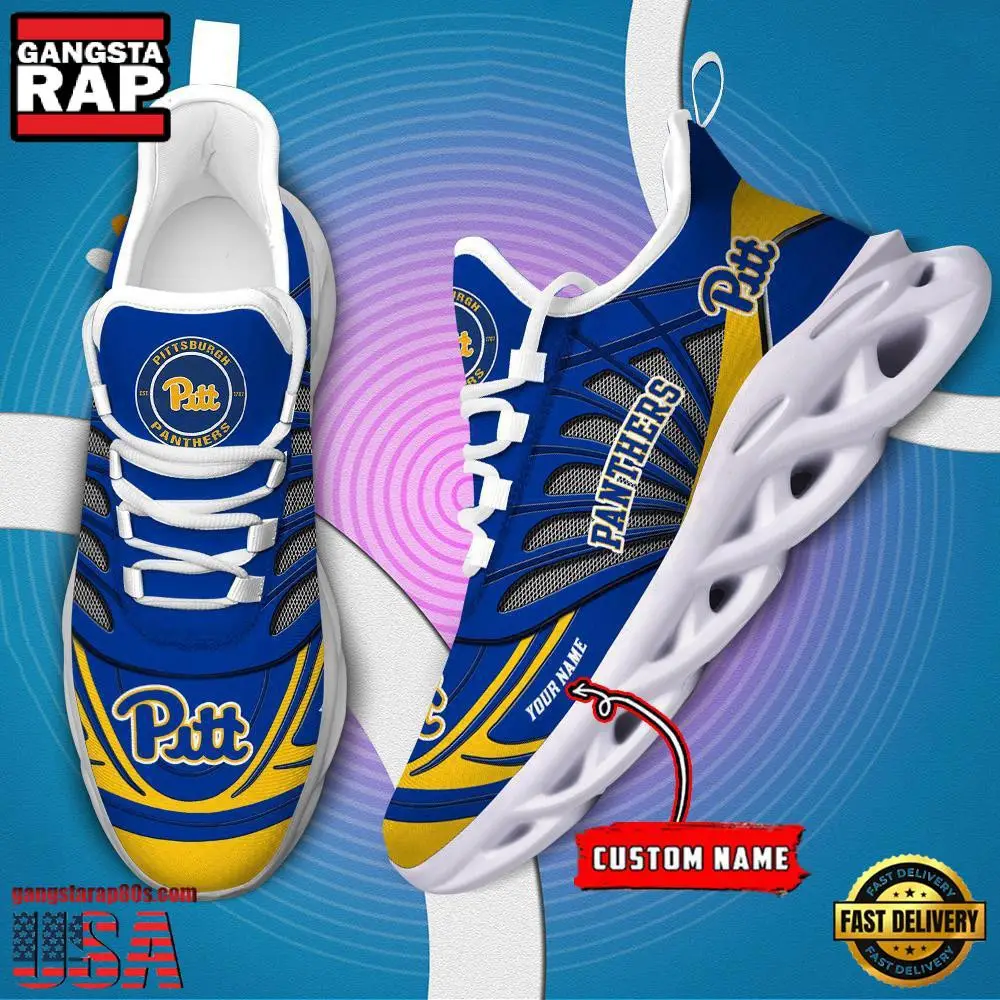 NCAA Pittsburgh Panthers Custom Name Air Max Shoes Air Cushion Sneakers NCAA Pittsburgh Panthers Custom Name Air Max Shoes Air Cushion Sneakers - Image 1