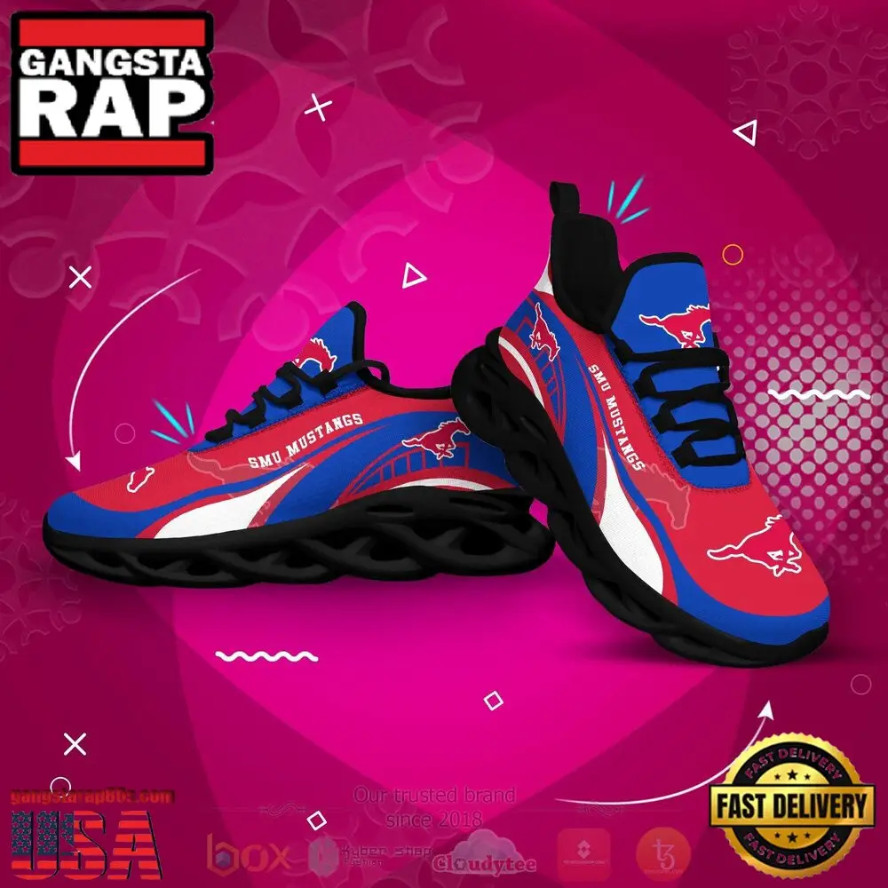 NCAA Smu Mustangs Football Clunky Unique Air Max Shoes Air Cushion Sneakers