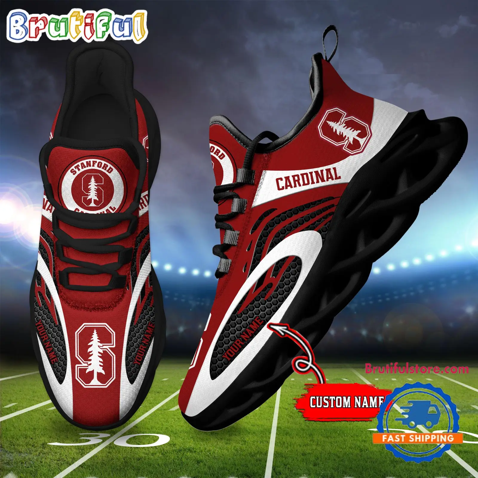 NCAA Stanford Cardinal Sport Team New Design Max Soul Shoes Sneaker NCAA Stanford Cardinal Sport Team New Design Max Soul Shoes Sneaker - Image 1