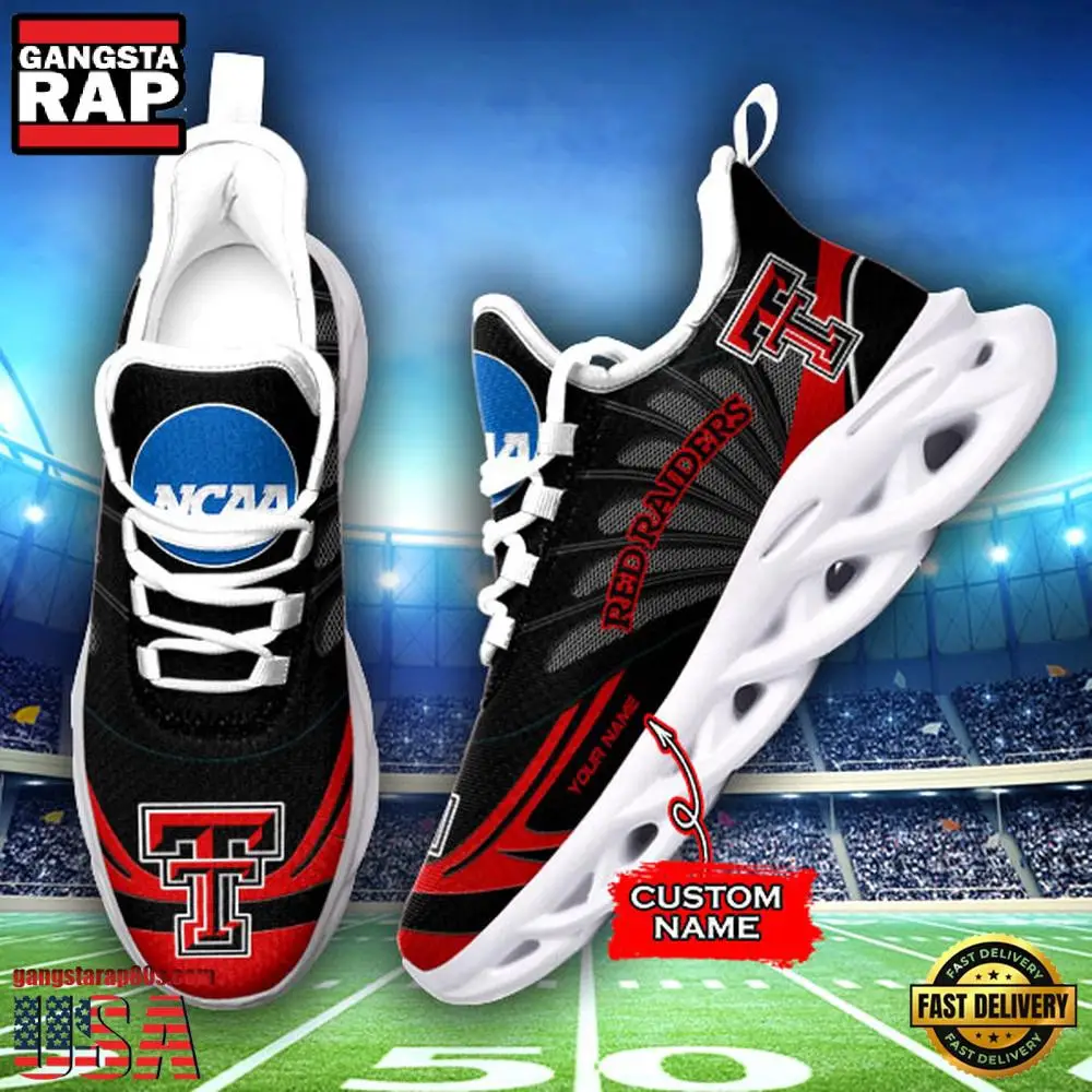 NCAA Texas Tech Red Raiders Custom Name Air Max Shoes Air Cushion Sneakerss