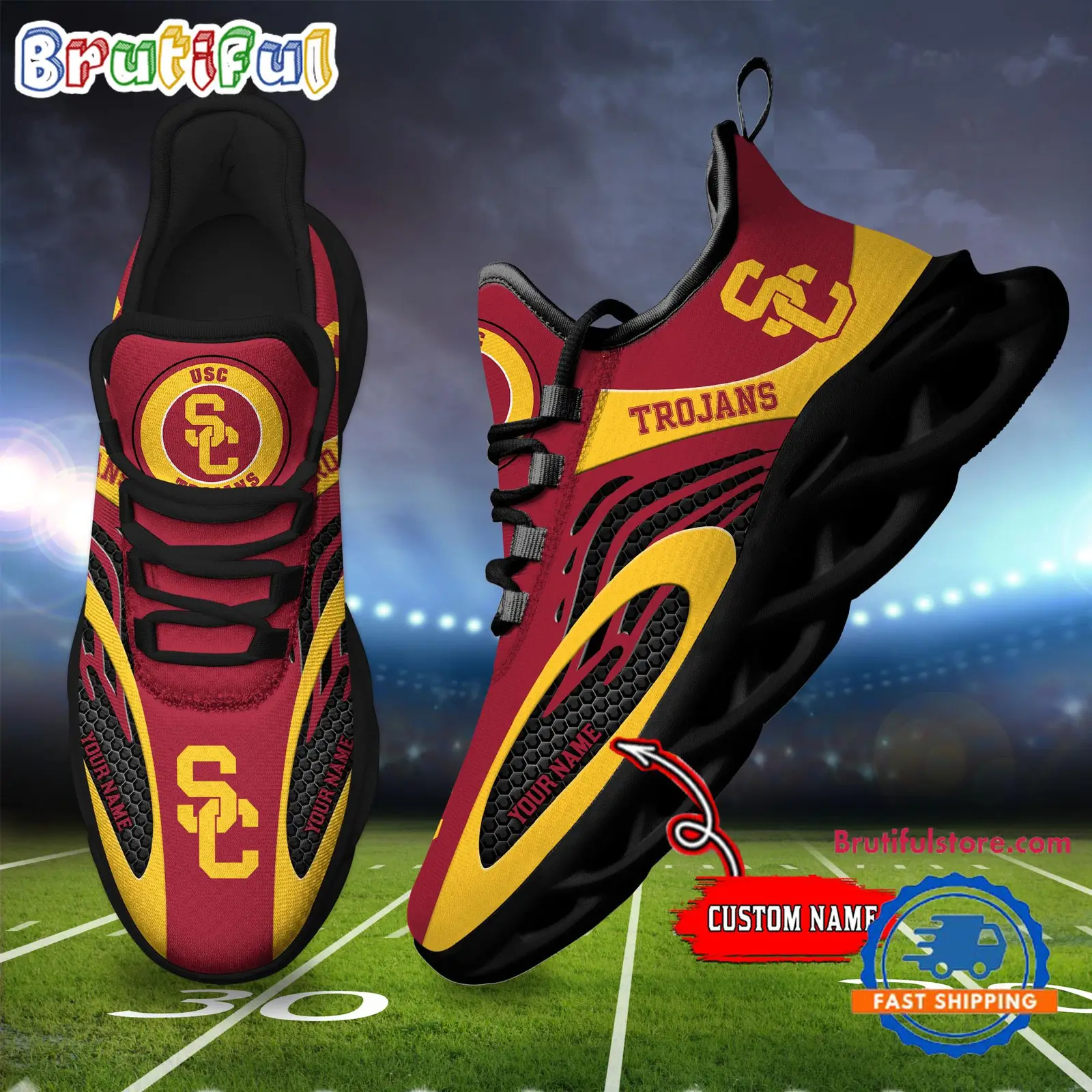 NCAA USC Trojans Sport Team New Design Max Soul Shoes Sneaker