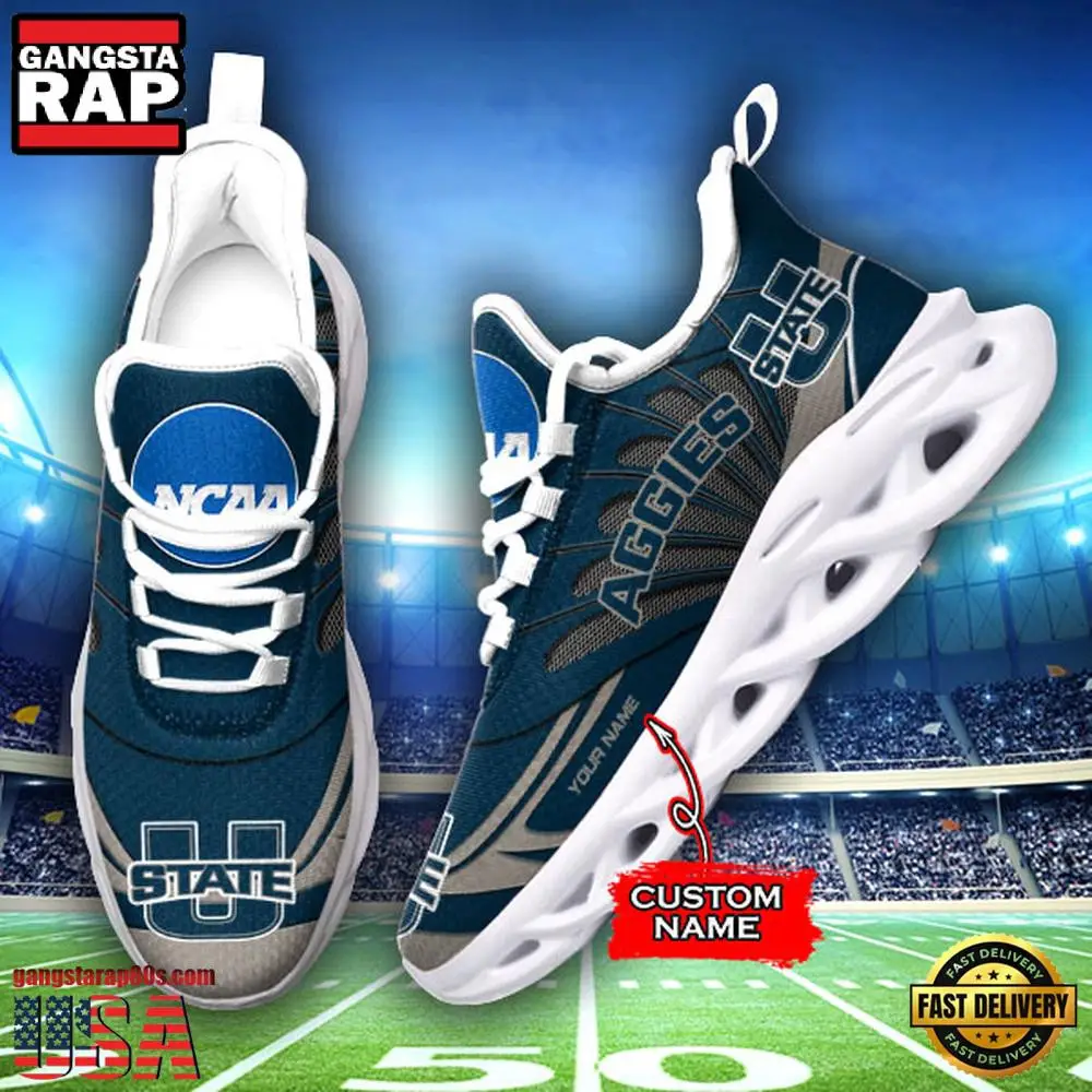 NCAA Utah State Aggies Custom Name Air Max Shoes Air Cushion Sneakerss NCAA Utah State Aggies Custom Name Air Max Shoes Air Cushion Sneakerss - Image 1