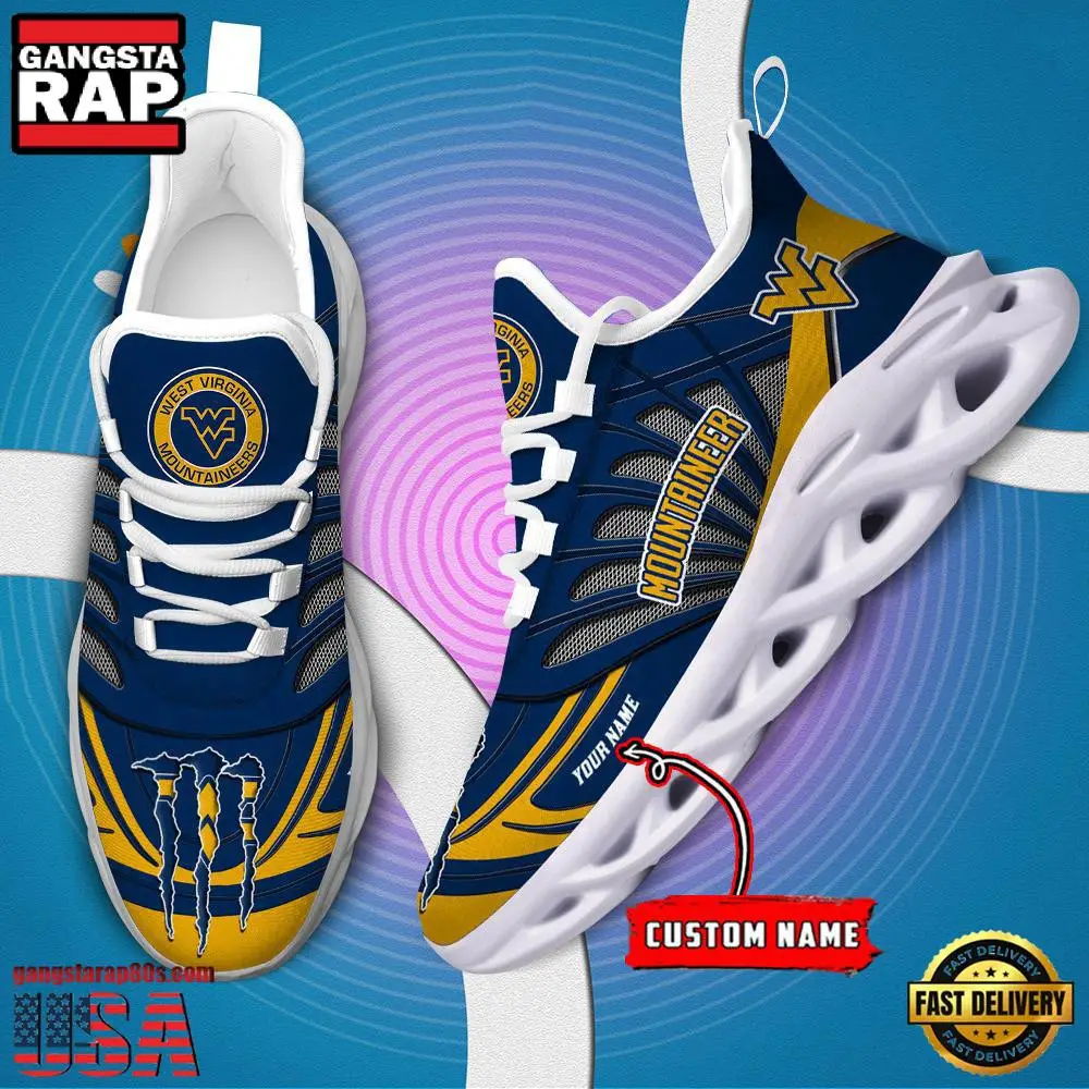 NCAA West Virginia Mountaineers Custom Name Air Max Shoes Air Cushion Sneakers