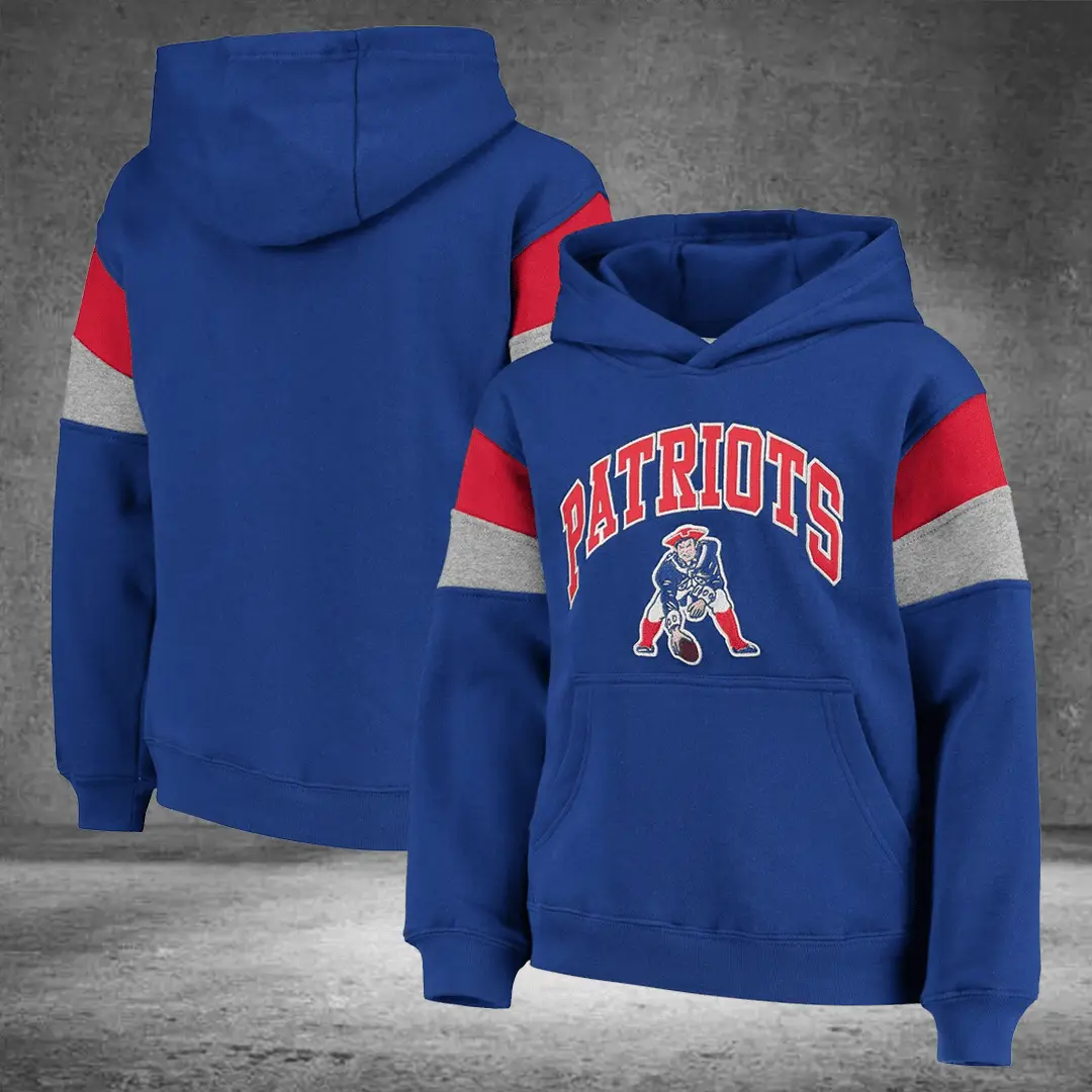 NE Patriots Hoodie Patriots Storm Blue Hoodie New England Football Gift for Fans