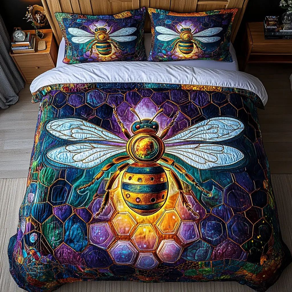 Nectar Seeker Quilted Bedding Set Bed Decor Ideas Presents For Beekeepers Nectar Seeker Quilted Bedding Set Bed Decor Ideas Presents For Beekeepers - Image 1