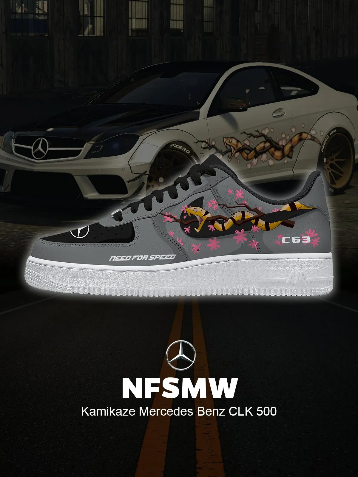 Need For Speed Kamikaze CLK 500 Air Force 1 Shoes Sneakers