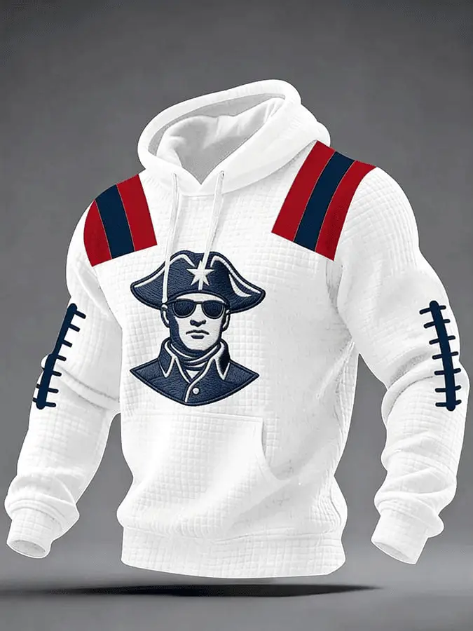 New England Football Waffle Hoodie Print NE Pride Clothing Gift for Husband New England Football Waffle Hoodie Print NE Pride Clothing Gift for Husband - Image 1