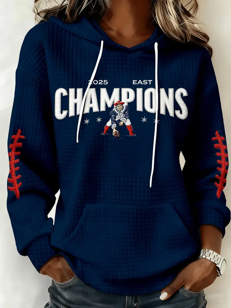 New England Patriots 2025 East Champions Hoodie Womens Football Fan Gear Cool Patriots Gifts