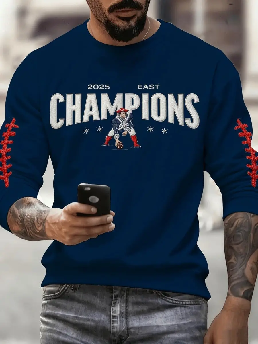 New England Patriots 2025 East Champions Sweatshirt Men's Patriots Merch Best Gifts For Fans