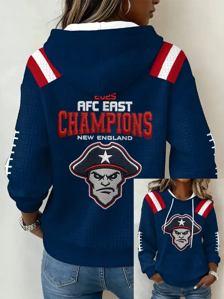 New England Patriots AFC East Champions 2025 Hoodie Patriots Football Merch Fan Gear Apparel