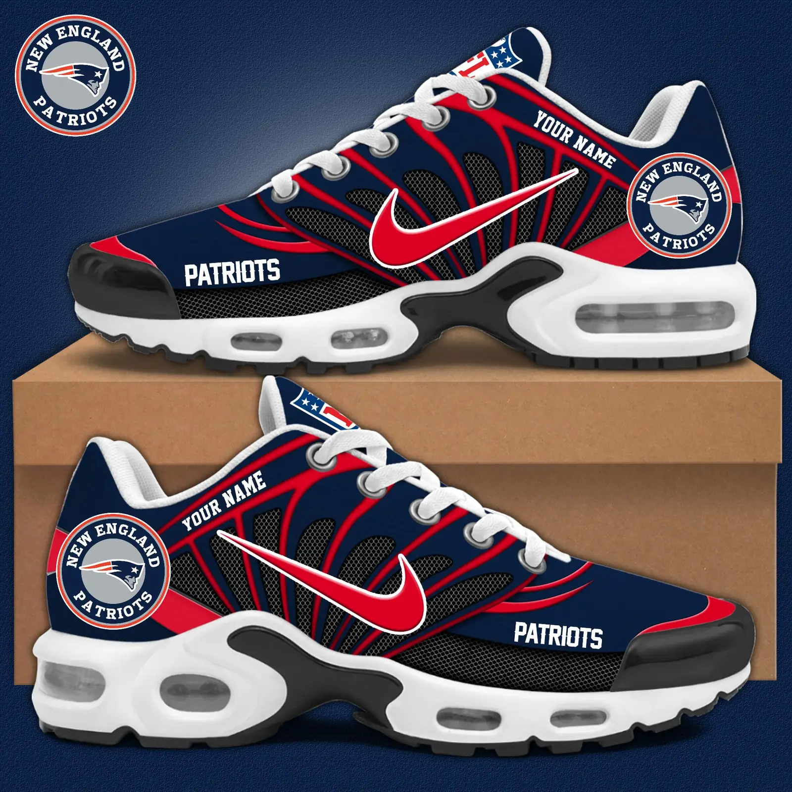 New England Patriots Air Max Plus Shoes Sneakers For Men And Women