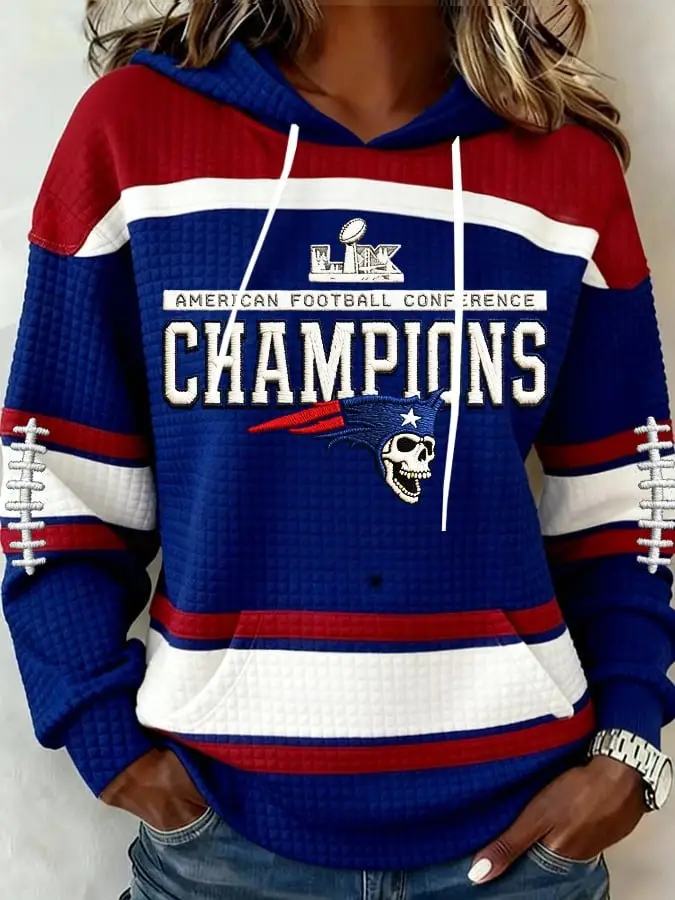 New England Patriots American Football Conference Champions Hoodie Womens Patriots Fans Gifts