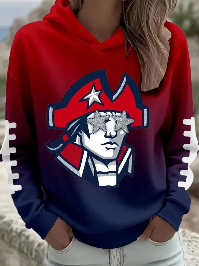 New England Patriots Hoodie Football Game Day Merch Women's Patriots Apparel Gifts For Her